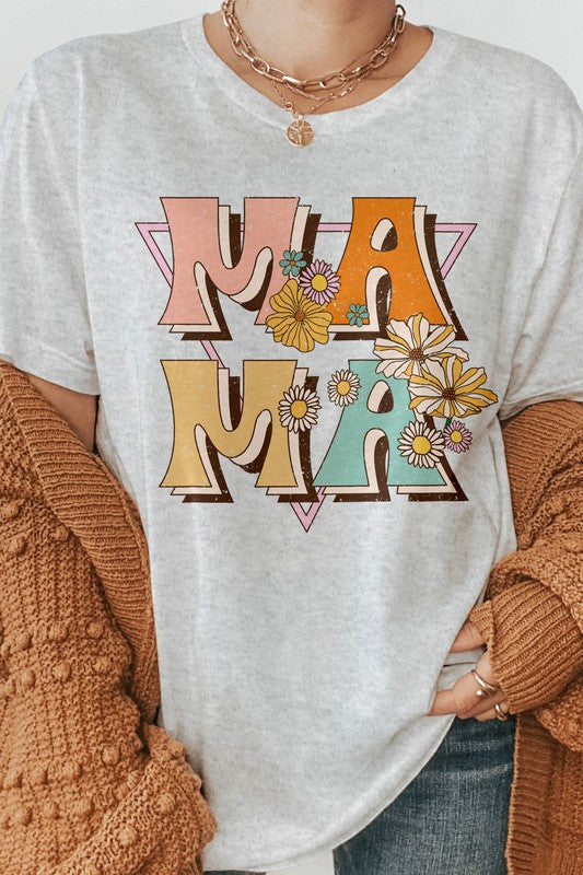 Mama Retro Flowers, Mother's Day Graphic Tee