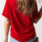 Graphic Round Neck Cuffed Tee