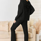 Basic Bae Full Size Ribbed Drawstring Hood Top and Straight Pants Set
