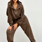 Half Zip Drawstring Hoodie and Pants Set