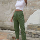 Straight Leg Cropped Pants with Pockets