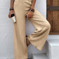 Textured High-Waist Wide Leg Pants