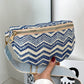 Chevron Straw Sling Bag