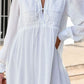 Lace Detail Tie Neck Mini Dress