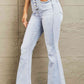 BAYEAS High Waisted Button Fly Flare Jeans