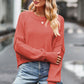 Round Neck Drop Shoulder Long Sleeve Sweater