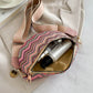 Chevron Straw Sling Bag