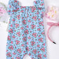 Baby Girl Printed Bow Detail Square Neck Romper