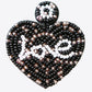 LOVE Beaded Heart Earrings