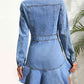 Collared Neck Button Down Denim Dress