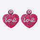 LOVE Beaded Heart Earrings