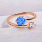 Opal and Zircon Open Ring