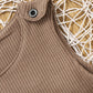 Kids Striped Contrast Waffle-Knit Sleeveless Jumpsuit