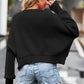 Round Neck Drop Shoulder Long Sleeve Sweater