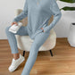 Ribbed Round Neck Top and Pants Set