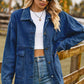 Collared Neck Button Up Denim Jacket