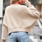 Round Neck Drop Shoulder Long Sleeve Sweater