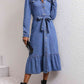 Collared Neck Button Down Denim Dress