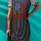 US Flag Graphic Twisted Raglan Sleeve Dress