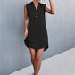 Buttoned Johnny Collar Sleeveless Dress