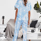 Tie-Dye V-Neck Tee and Joggers Lounge Set