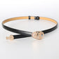 Skinny PU Leather Belt with Alloy Buckle
