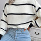 Striped Rib-Knit Sweater