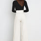 Tie Front Paperbag Wide Leg Pants