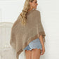 Heathered Fringe Detail Poncho