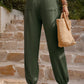 Textured Smocked Waist Pants with Pockets