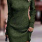 Rib-Knit Round Neck Sweater Dress