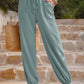 Textured Smocked Waist Pants with Pockets