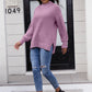 Round Neck Slit Sweater