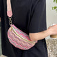 Chevron Straw Sling Bag