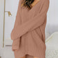 V-Neck Long Sleeve Mini Sweater Dress