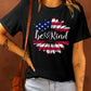 BE KIND US Flag Graphic Round Neck Tee