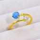 Opal and Zircon Open Ring