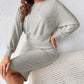 Ribbed Round Neck Top and Skirt Set