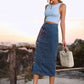 Button Down Denim Skirt