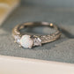 Opal 925 Sterling Silver Platinum-Plated Ring