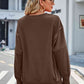 Exposed Seam High-Low Round Neck Sweatshirt