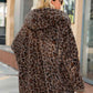 Leopard Hooded Coat with Pockets