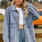 Collared Neck Button Up Denim Jacket