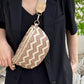 Chevron Straw Sling Bag