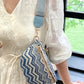 Chevron Straw Sling Bag