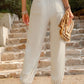 Textured Smocked Waist Pants with Pockets