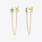 Zircon Star and Moon Mismatched Earrings