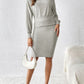 Ribbed Round Neck Top and Skirt Set