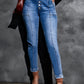 Button Fly Center Seam High Rise Jeans