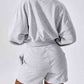 V-Neck Dropped Shoulder Sports Sweatshirt